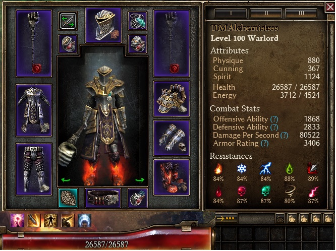 Stats du warlord pour détruire le end game