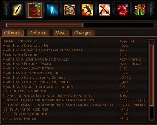 Sort principal Lacerate bleeding SSF viable Path of exile 3.13