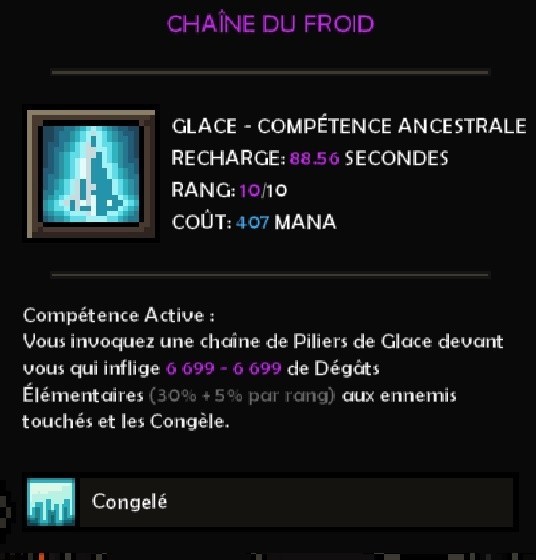 chaine de froid compétence ancestral the slormancer