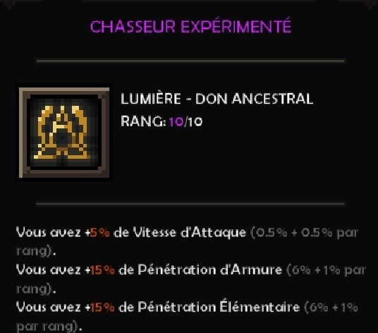chasseur expérimenté don ancestral the slormancer