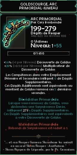 goldscourge, arc primordial jumeau the slormancer dm gaming