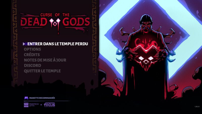 ecran d'accueil vraie fin Curse of the Dead Gods