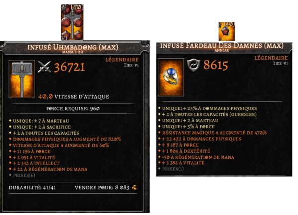 Equipement Build 350 m dps Anima R20+ endgame