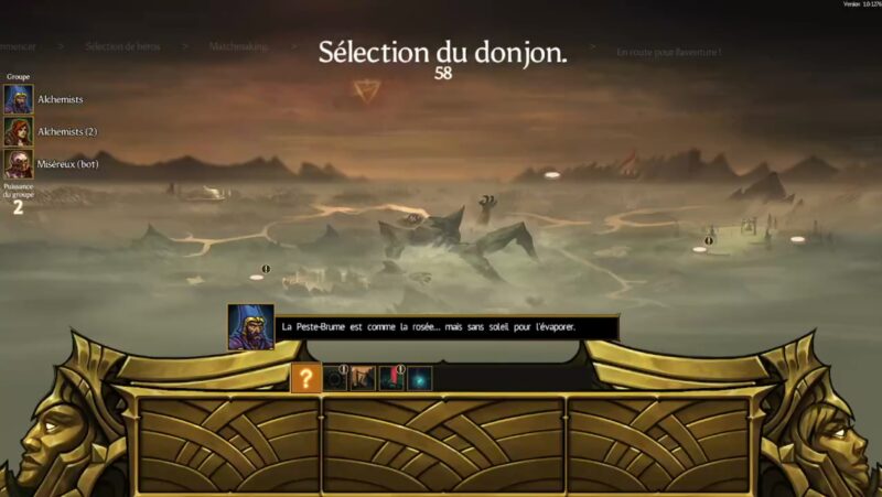 carte des donjons BlightBound Test, rogue-lite scroller 2.5D coop