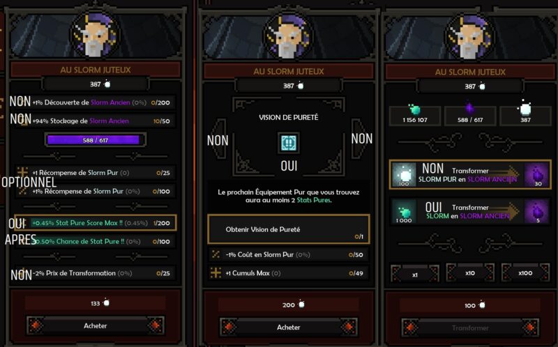 a faire et ne pas faire PNJ Au Slorm Juteux The Slormancer